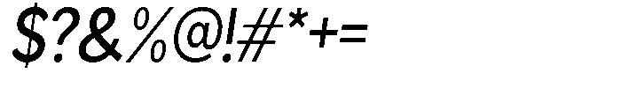 Readant Medium Semi Condensed Oblique Font OTHER CHARS