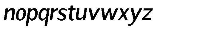 Readant Medium Semi Condensed Oblique Font LOWERCASE