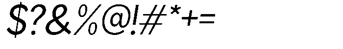 Readant Oblique Font OTHER CHARS