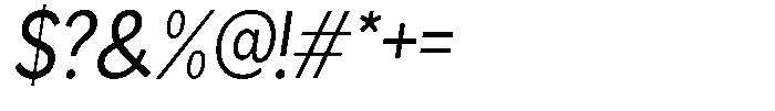 Readant Semi Condensed Oblique Font OTHER CHARS