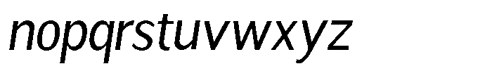 Readant Semi Condensed Oblique Font LOWERCASE