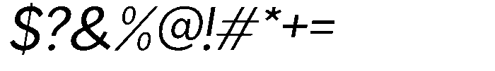 Readant Semi Expanded Oblique Font OTHER CHARS