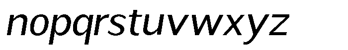 Readant Semi Expanded Oblique Font LOWERCASE