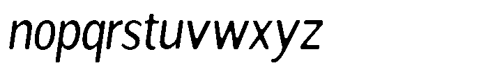 Readant Soft Condensed Italic Font LOWERCASE