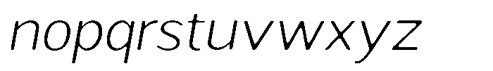Readant Soft Extra Light Expanded Italic Font LOWERCASE
