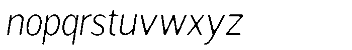 Readant Soft Extra Light Semi Condensed Italic Font LOWERCASE