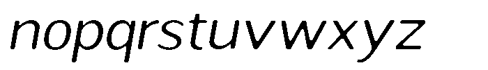 Readant Soft Light Expanded Italic Font LOWERCASE