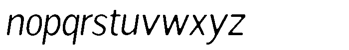 Readant Soft Light Semi Condensed Italic Font LOWERCASE