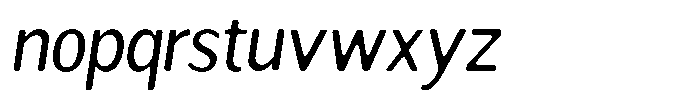 Readant Soft Semi Condensed Italic Font LOWERCASE
