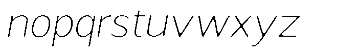 Readant Soft Thin Expanded Italic Font LOWERCASE