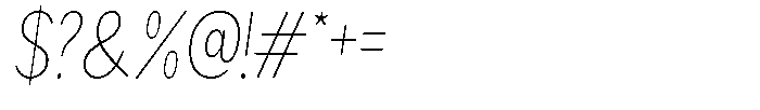 Readant Thin Condensed Oblique Font OTHER CHARS