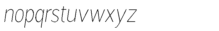 Readant Thin Condensed Oblique Font LOWERCASE