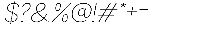 Readant Thin Expanded Oblique Font OTHER CHARS