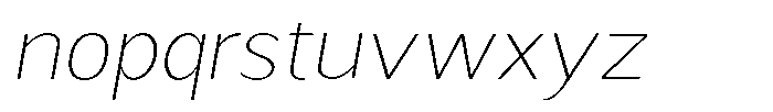 Readant Thin Expanded Oblique Font LOWERCASE
