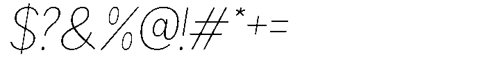 Readant Thin Oblique Font OTHER CHARS