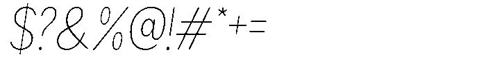 Readant Thin Semi Condensed Oblique Font OTHER CHARS
