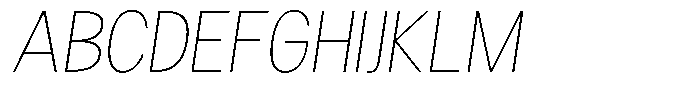 Readant Thin Semi Condensed Oblique Font UPPERCASE