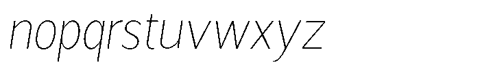 Readant Thin Semi Condensed Oblique Font LOWERCASE