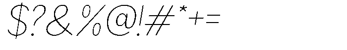 Readant Thin Semi Expanded Oblique Font OTHER CHARS