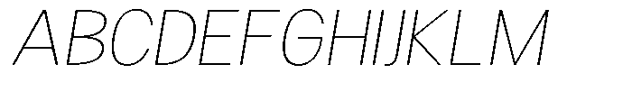 Readant Thin Semi Expanded Oblique Font UPPERCASE