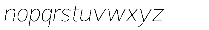 Readant Thin Semi Expanded Oblique Font LOWERCASE