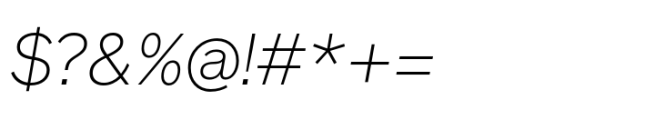 Reader ExtraLight Italic Font OTHER CHARS