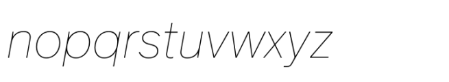 Reader Thin Italic Font LOWERCASE