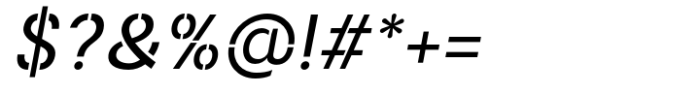 Reagents Italic Stencil Font OTHER CHARS