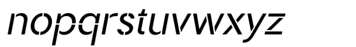 Reagents Italic Stencil Font LOWERCASE