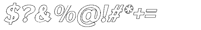 Reang Lanira Extra Bold Italic Outline Font OTHER CHARS