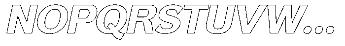 Reang Lanira Extra Bold Italic Outline Font UPPERCASE