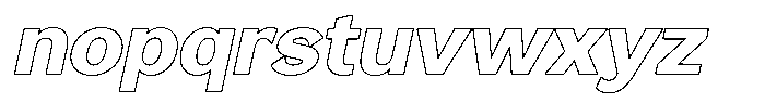 Reang Lanira Extra Bold Italic Outline Font LOWERCASE