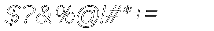 Reang Lanira Extra Light Italic Outline Font OTHER CHARS
