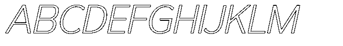 Reang Lanira Extra Light Italic Outline Font UPPERCASE