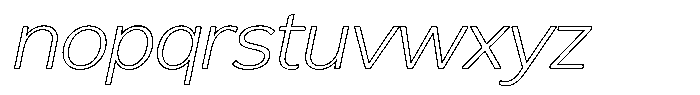 Reang Lanira Extra Light Italic Outline Font LOWERCASE