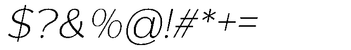 Reang Lanira Extra Light Italic Font OTHER CHARS