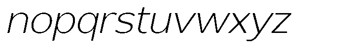 Reang Lanira Extra Light Italic Font LOWERCASE