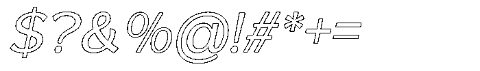 Reang Lanira Italic Outline Font OTHER CHARS