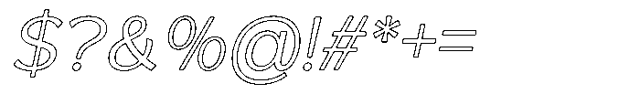 Reang Lanira Light Italic Outline Font OTHER CHARS