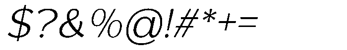Reang Lanira Light Italic Font OTHER CHARS