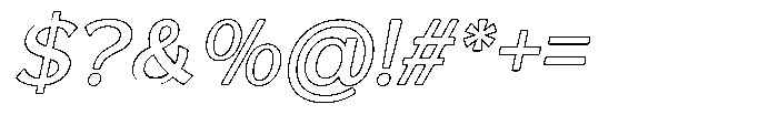 Reang Lanira Medium Italic Outline Font OTHER CHARS