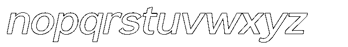 Reang Lanira Medium Italic Outline Font LOWERCASE