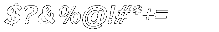 Reang Lanira Semi Bold Italic Outline Font OTHER CHARS