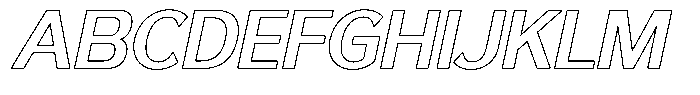 Reang Lanira Semi Bold Italic Outline Font UPPERCASE