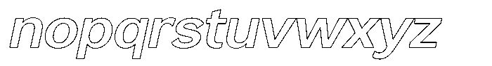 Reang Lanira Semi Bold Italic Outline Font LOWERCASE