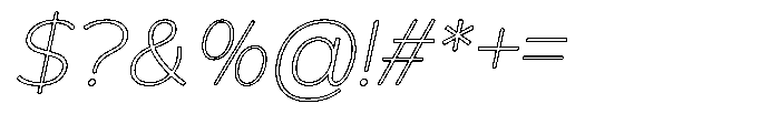 Reang Lanira Thin Italic Outline Font OTHER CHARS