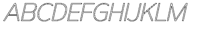 Reang Lanira Thin Italic Outline Font UPPERCASE
