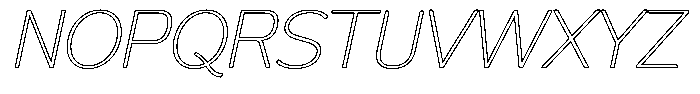 Reang Lanira Thin Italic Outline Font UPPERCASE