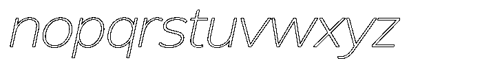 Reang Lanira Thin Italic Outline Font LOWERCASE