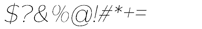 Reang Lanira Thin Italic Font OTHER CHARS